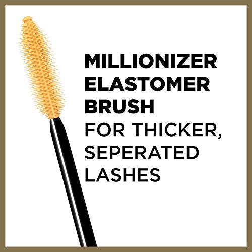 L’Oreal Paris Makeup Voluminous Million Lashes Mascara Volumizing, Defining, Smudge-Proof, Clump-Free Lengthening, Collagen Infused Eye Makeup Formula, Amplifying Mascara Brush,Carbon Black,0.3 fl.Oz