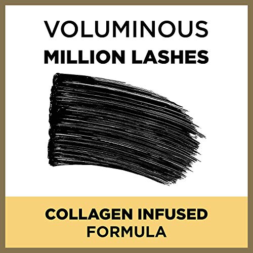 L’Oreal Paris Makeup Voluminous Million Lashes Mascara Volumizing, Defining, Smudge-Proof, Clump-Free Lengthening, Collagen Infused Eye Makeup Formula, Amplifying Mascara Brush,Carbon Black,0.3 fl.Oz
