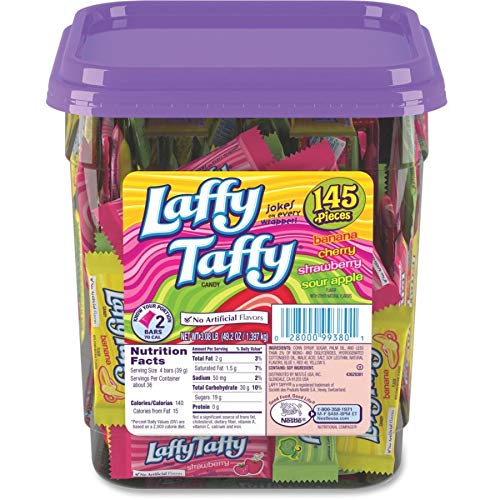 Laffy Taffy Assorted Candy Jar, 145 Count (Pack of 1)
