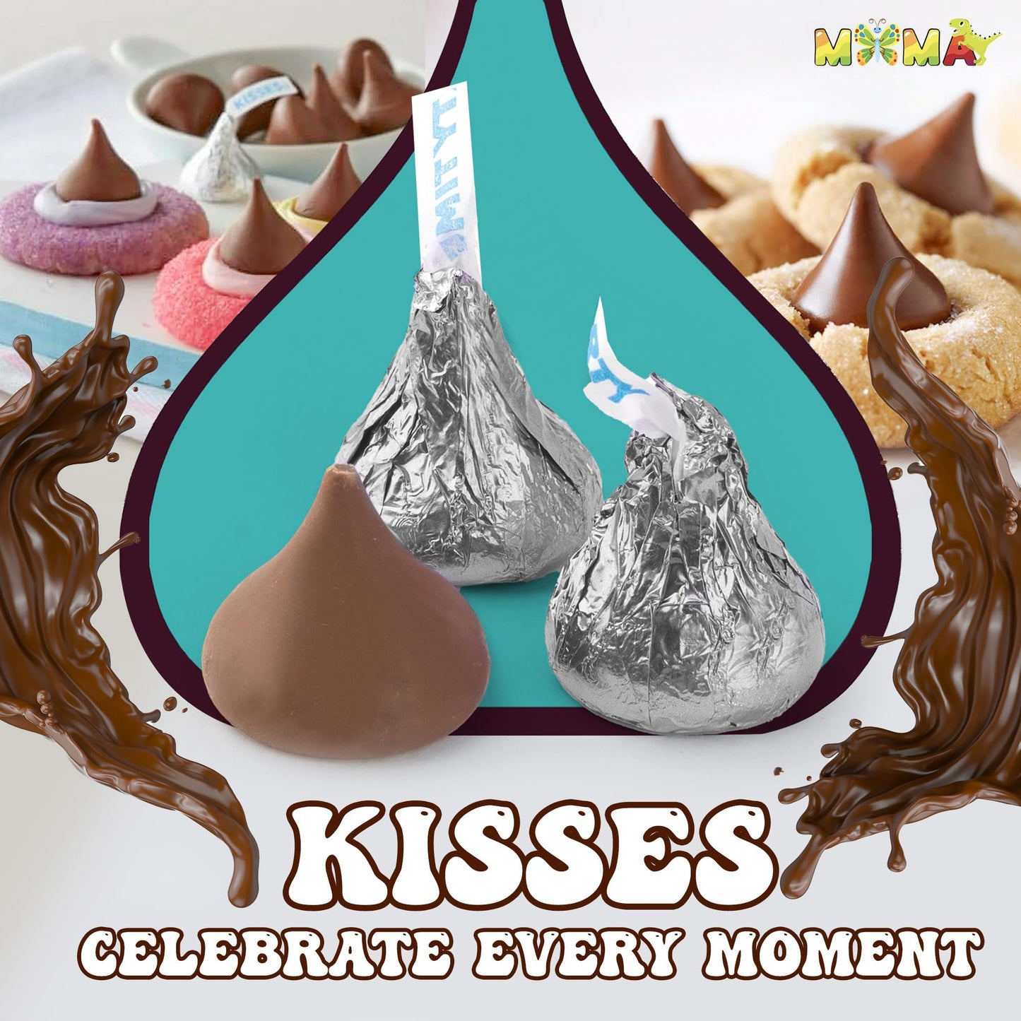 Kisess Silver Foiled Classic Milk Chocolate - 1.5 lb Individually Wrapped Bulk Candy for Snacking & Sharing - Chocolate Treats for Valentine, Birthdays & Easter