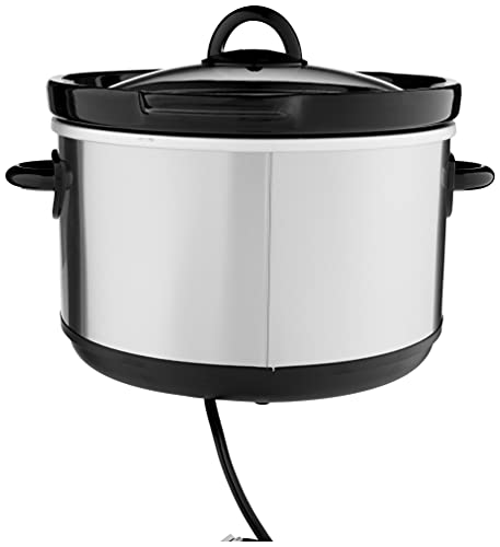 Crock-Pot 5-Quart Round Manual Slow Cooker, Stainless Steel