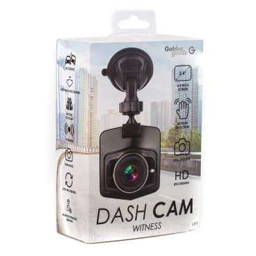 Gabba Goods Dash Cam Witness 720P HD DVR Car Driving Recorder with 2.4 Inch LCD Screen 90° Ultra Wide Lens, Motion Detection, Still Photo Snap Shots and HD Loop Recording