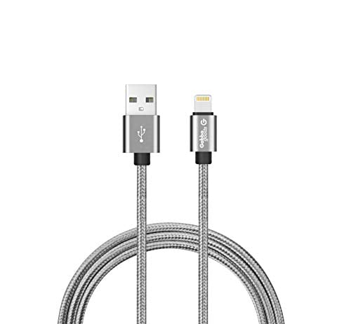 6 Foot Metallic Braided Lightning to USB Cable- Silver