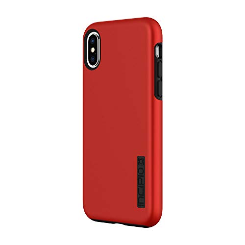 Incipio DualPro Case for iPhone Xs (5.8") & iPhone X Case with Hybrid Shock Absorbing Drop Protection - Iridescent Red/Black (IPH-1776-RBK)