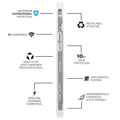 Case-Mate ECO94 Plant Based - Case for iPhone 12 and iPhone 12 Pro (5G) - Eco Friendly- 10 ft Drop Protection - 6.1 inch - Clear