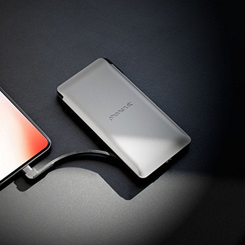 PhoneSuit | Apple Charger & Power Bank | All-in-One Portable Charger | Cell Phone Battery Backup | Built-in Wall Plug AC Adapter, Lightning & Micro USB Cables | USB Ports | 5600 mAh | iPhone, Samsung