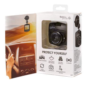 Gabba Goods Dash Cam Witness 720P HD DVR Car Driving Recorder with 2.4 Inch LCD Screen 90° Ultra Wide Lens, Motion Detection, Still Photo Snap Shots and HD Loop Recording