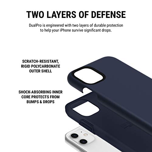 Incipio DualPro Dual Layer Case for Apple iPhone 11 with Flexible Shock-Absorbing Drop-Protection - Iridescent Midnight Blue