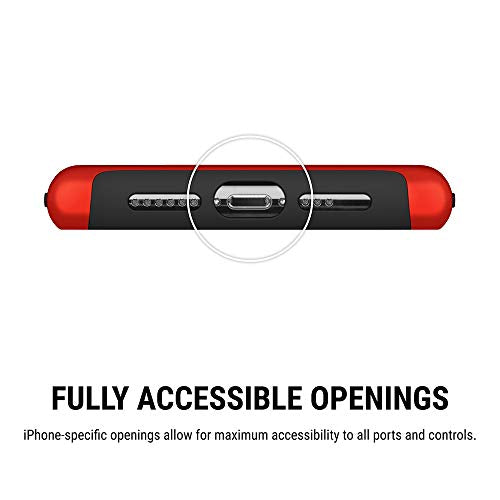 Incipio DualPro Case for iPhone Xs (5.8") & iPhone X Case with Hybrid Shock Absorbing Drop Protection - Iridescent Red/Black (IPH-1776-RBK)