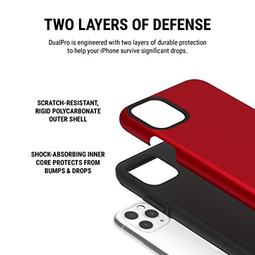 Incipio DualPro Dual Layer Case for Apple iPhone 11 Pro Max with Flexible Shock-Absorbing Drop-Protection - Iridescent Red/Black