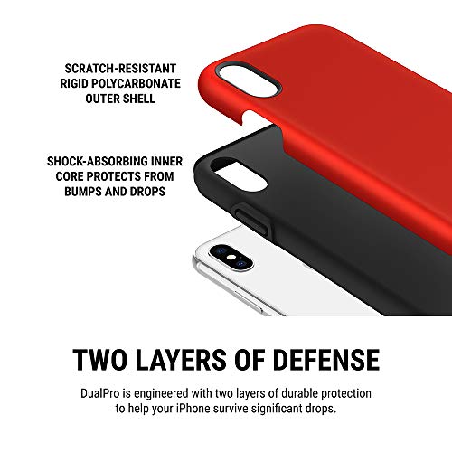 Incipio DualPro Case for iPhone Xs (5.8") & iPhone X Case with Hybrid Shock Absorbing Drop Protection - Iridescent Red/Black (IPH-1776-RBK)