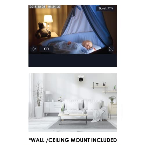 Gabba Goods G-Home Smart Surveillance Camera HD Home Wireless Baby/Pet Camera with Video Recording, Two-Way Audio Motion Detection Night Vision Remote Monitoring