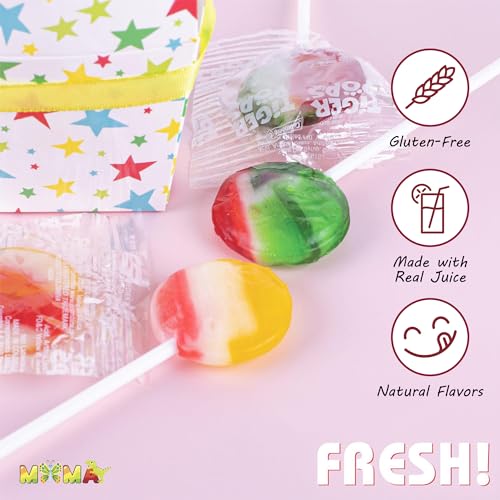 Assorted Fruit Flavored Lollipops - Suckers & Lollipops for Snacking and Sharing - Individually Wrapped Easter Treats for Candy Bowls, Desert Tables, Parties and More