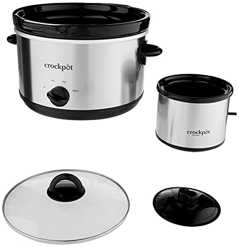 Crock-Pot 5-Quart Round Manual Slow Cooker, Stainless Steel