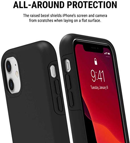 Incipio DualPro Dual Layer Case for Apple iPhone 11 with Flexible Shock-Absorbing Drop-Protection - Black
