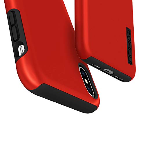 Incipio DualPro Case for iPhone Xs (5.8") & iPhone X Case with Hybrid Shock Absorbing Drop Protection - Iridescent Red/Black (IPH-1776-RBK)