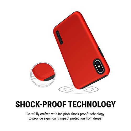 Incipio DualPro Case for iPhone Xs (5.8") & iPhone X Case with Hybrid Shock Absorbing Drop Protection - Iridescent Red/Black (IPH-1776-RBK)