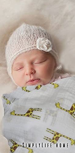MIMA MIMA Baby Swaddle Blanket Set of 6 Unisex Swaddle Wrap Breathable Muslin Cotton Blankets Neutral Receiving Blanket for Boys and Girls (Gender Neutral), 47 x 47 inches,/Bird/Giraffe/Zebra
