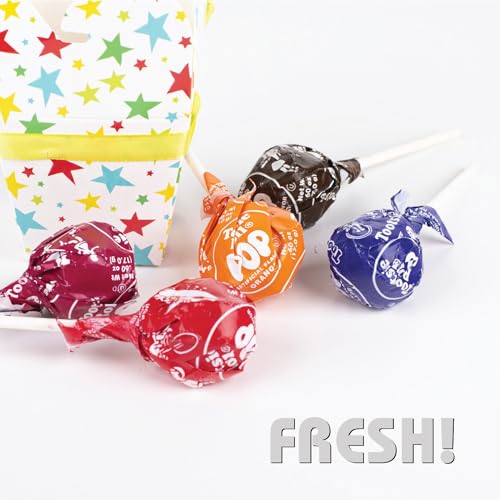 Tootsee Lollipops with Chocolatey Center - Assorted Fruit Flavored Suckers & Lollipops for Easter - Indiviually Wrapped Treats in Resealable Bags