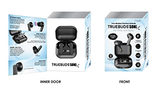 Gabba Goods TRUEBUDS SONIX True Wireless Earbuds Bluetooth 5.0 – Wireless Earbuds with Case – Premium Ture Wireless Earbuds with Microphone – Compatible with iOS and Android – Automatic Pairing