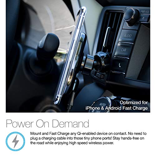 Wireless Fast Charging Cell Phone Car Mount, Naztech Magbuddy Air Vent Phone Holder Mount Hands Free - Easily Install Compatible For iPhone 14/13/ProMax/Pro, Galaxy S23/S22, Pixel & More [Black] 14533