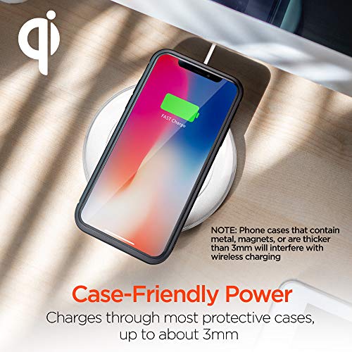 HyperGear ChargePad Pro Qi Wireless Charger 10W Max,7.5W iPhone & Android Fast Charge Compatible. Includes Fast Charge Adapter &Micro USB Cable (White)