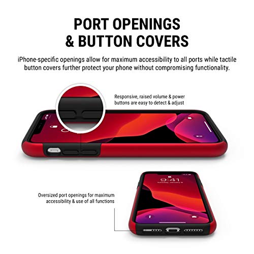 Incipio DualPro Dual Layer Case for Apple iPhone 11 Pro Max with Flexible Shock-Absorbing Drop-Protection - Iridescent Red/Black