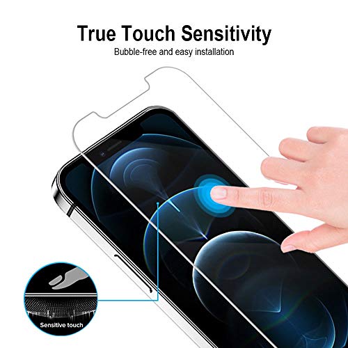 Mima Tempered Glass Screen Protector Compatible with New iPhone 13 iPhone 12 and iPhone 13 pro iPhone 12 pro 6.1 inch Screen - Anti Scratch and Anti Glare Surface - Pack of 3