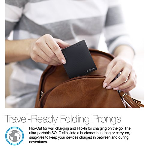 Naztech SOLO 5200mAh Portable Charger + Dual USB Wall Charger, Foldable Prongs, IntelliQ Smart Chip Technology, High-Speed Charger Compatible for iPhone, iPad,Android, Samsung Galaxy and Other Devices