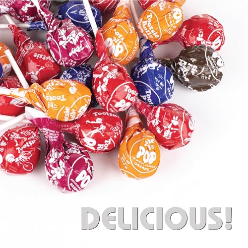 Tootsee Lollipops with Chocolatey Center - Assorted Fruit Flavored Suckers & Lollipops for Easter - Indiviually Wrapped Treats in Resealable Bags