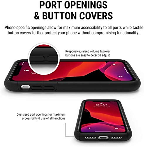 Incipio DualPro Dual Layer Case for Apple iPhone 11 with Flexible Shock-Absorbing Drop-Protection - Black