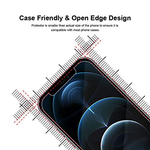 Mima Tempered Glass Screen Protector Compatible with New iPhone 13 iPhone 12 and iPhone 13 pro iPhone 12 pro 6.1 inch Screen - Anti Scratch and Anti Glare Surface - Pack of 3