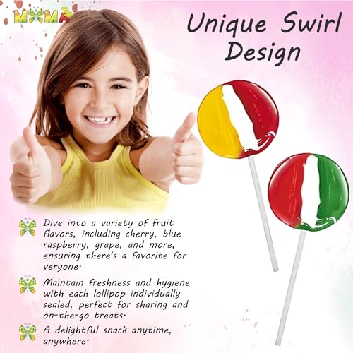 Assorted Fruit Flavored Lollipops - Suckers & Lollipops for Snacking and Sharing - Individually Wrapped Easter Treats for Candy Bowls, Desert Tables, Parties and More