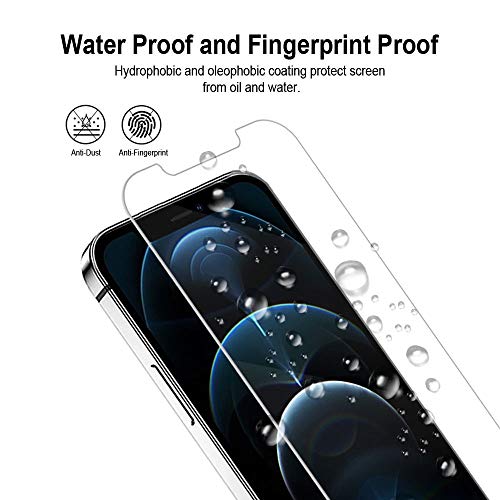 Mima Tempered Glass Screen Protector Compatible with New iPhone 13 iPhone 12 and iPhone 13 pro iPhone 12 pro 6.1 inch Screen - Anti Scratch and Anti Glare Surface - Pack of 3