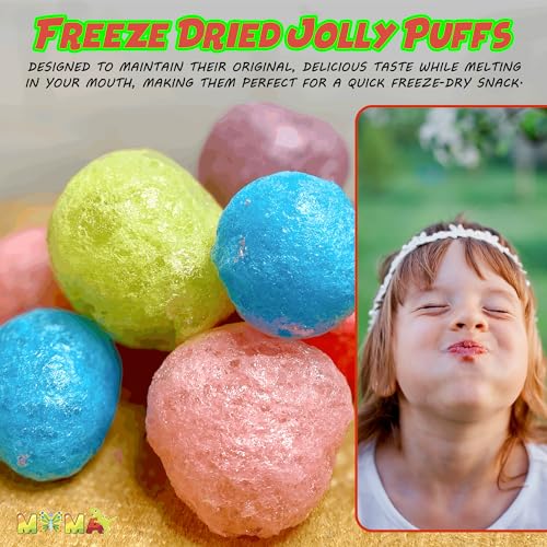 Mima JollyPuffs Freeze Dried Candy - Crunchy Freeze Dried Easter Treats Variety Pack - Resealable Bag, Ideal for Snacking and Sharing