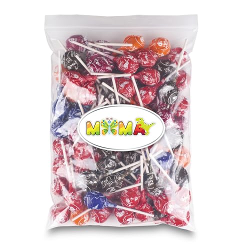 Tootsee Lollipops with Chocolatey Center - Assorted Fruit Flavored Suckers & Lollipops for Easter - Indiviually Wrapped Treats in Resealable Bags