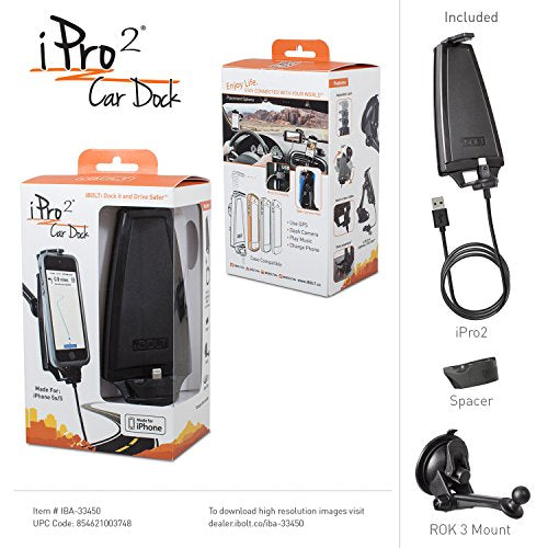Apple Mfi Approved iPro2 Car Dock/ Desk Dock/ Mount works with iPhone 12 Pro MAX/ 12 / 11 Pro / 10 / X / XS / 8 etc