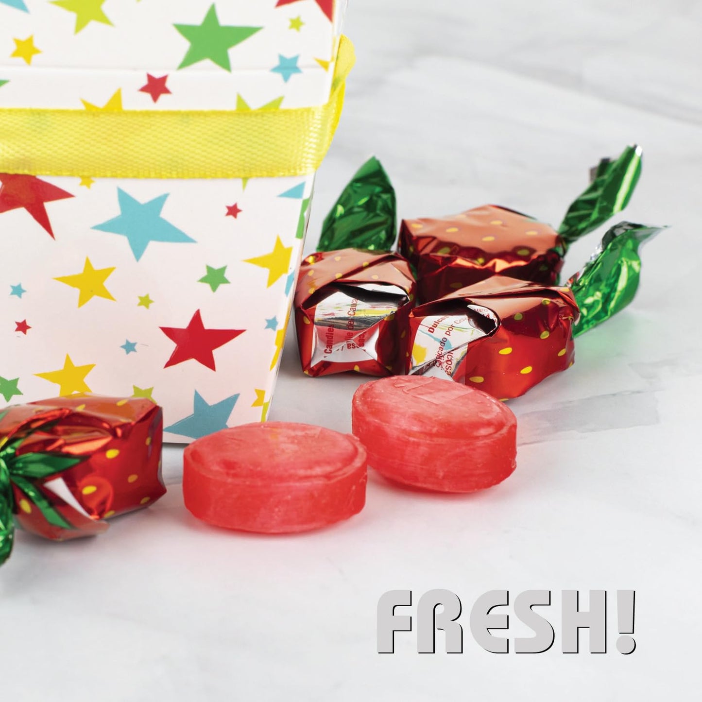 Strawberry Non-Filled Bon Bons- 2LB Hard Candy With Strawberry Filling-Hard CandyPerfect for Valentine's Day, Easter, Snacking and Sharing - Ideal for Candy Bowls, Dessert Tables, Parties, Halloween, and More - in resealavle bag