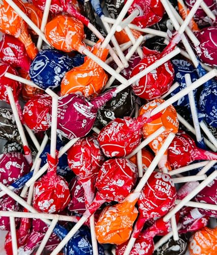 Tootsee Lollipops with Chocolatey Center - Assorted Fruit Flavored Suckers & Lollipops for Easter - Indiviually Wrapped Treats in Resealable Bags