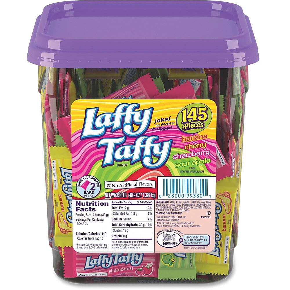Laffy Taffy Assorted Candy Jar, 145 Count (Pack of 1)