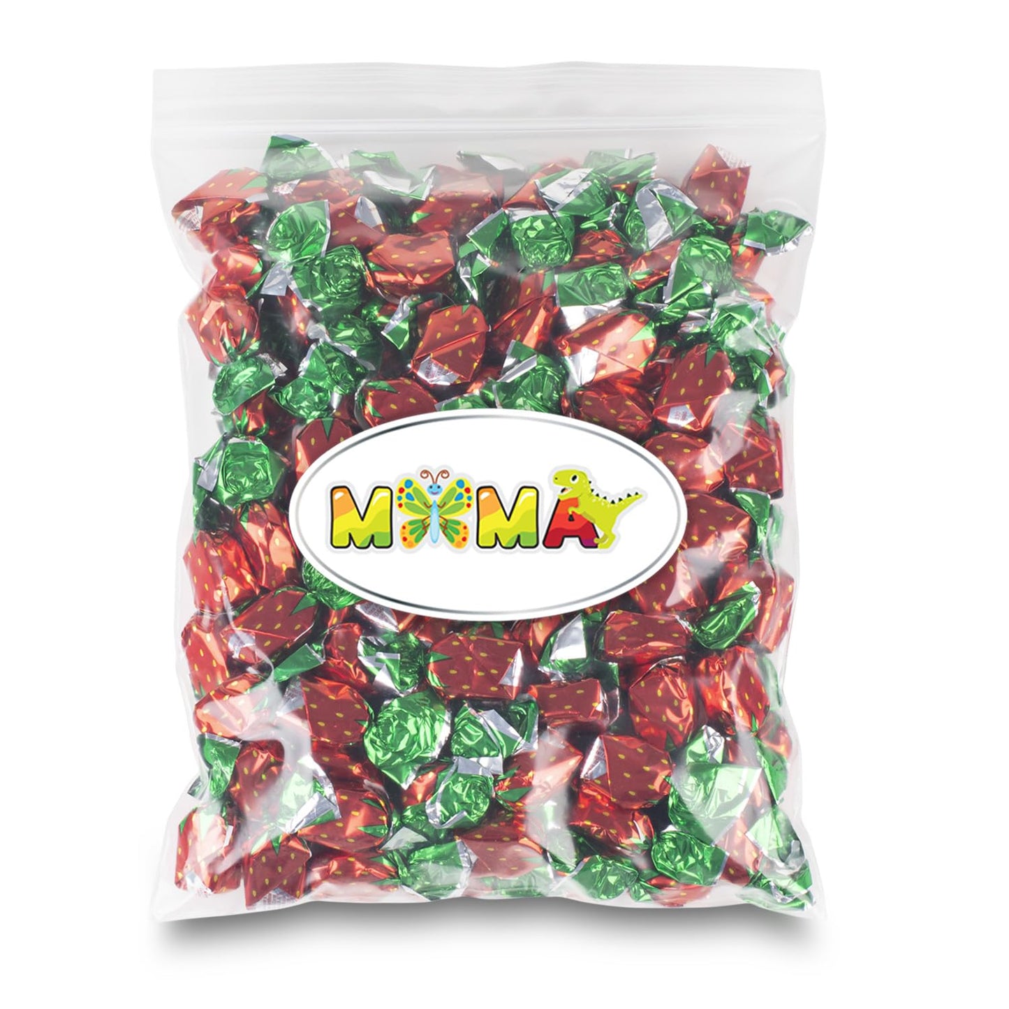 Strawberry Non-Filled Bon Bons- 2LB Hard Candy With Strawberry Filling-Hard CandyPerfect for Valentine's Day, Easter, Snacking and Sharing - Ideal for Candy Bowls, Dessert Tables, Parties, Halloween, and More - in resealavle bag