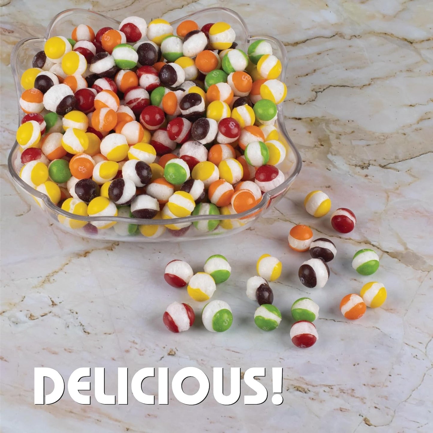 MiMa Flavorful Freeze-Dried Asteroids - Assorted Fruit Candy for a Unique, Crunchy Easter Treat (1Lb, Original Rainbow) - Resealable Bag of Freeze-Dried Delights