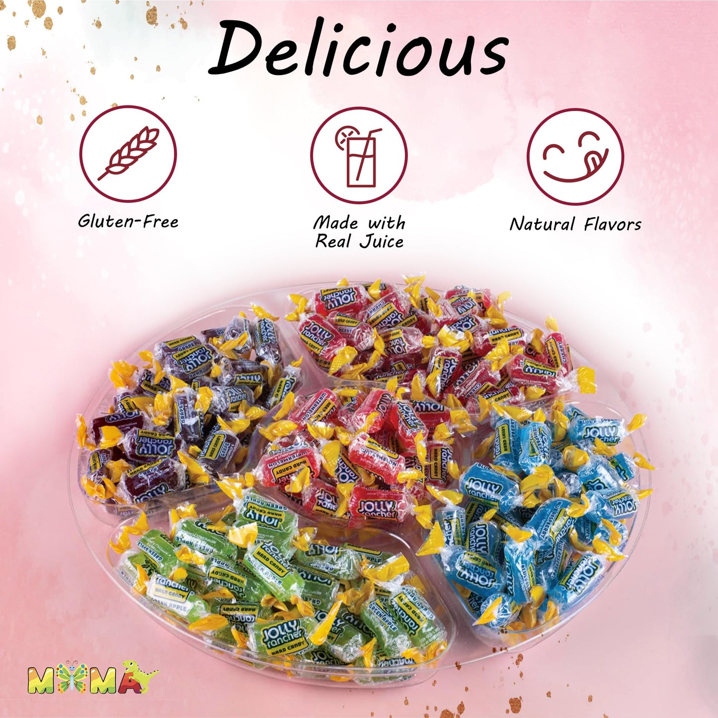 J0lly Ranchrs Hard Candy Grape - 3 lb Fruit Flavored Made with Real Juice Easter Candy - Gluten Free Hard Treats Individually Wrapped Bag