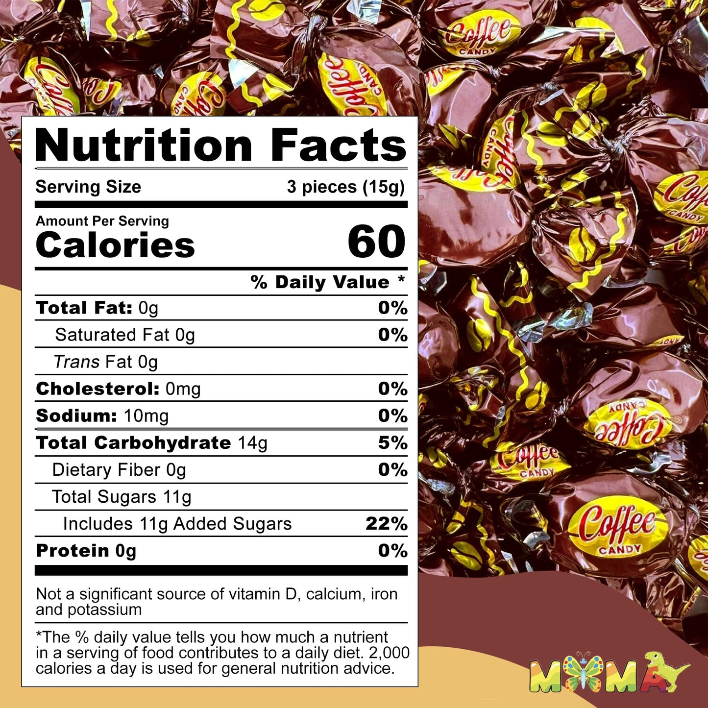 Easter Coffee Candy - 1 Pound Bulk Bag Coffee Candy Individually Wrapped - Coffee Hard Candy with Rich Coffee-Flavored Hard Candies with Hard Coffee Filling