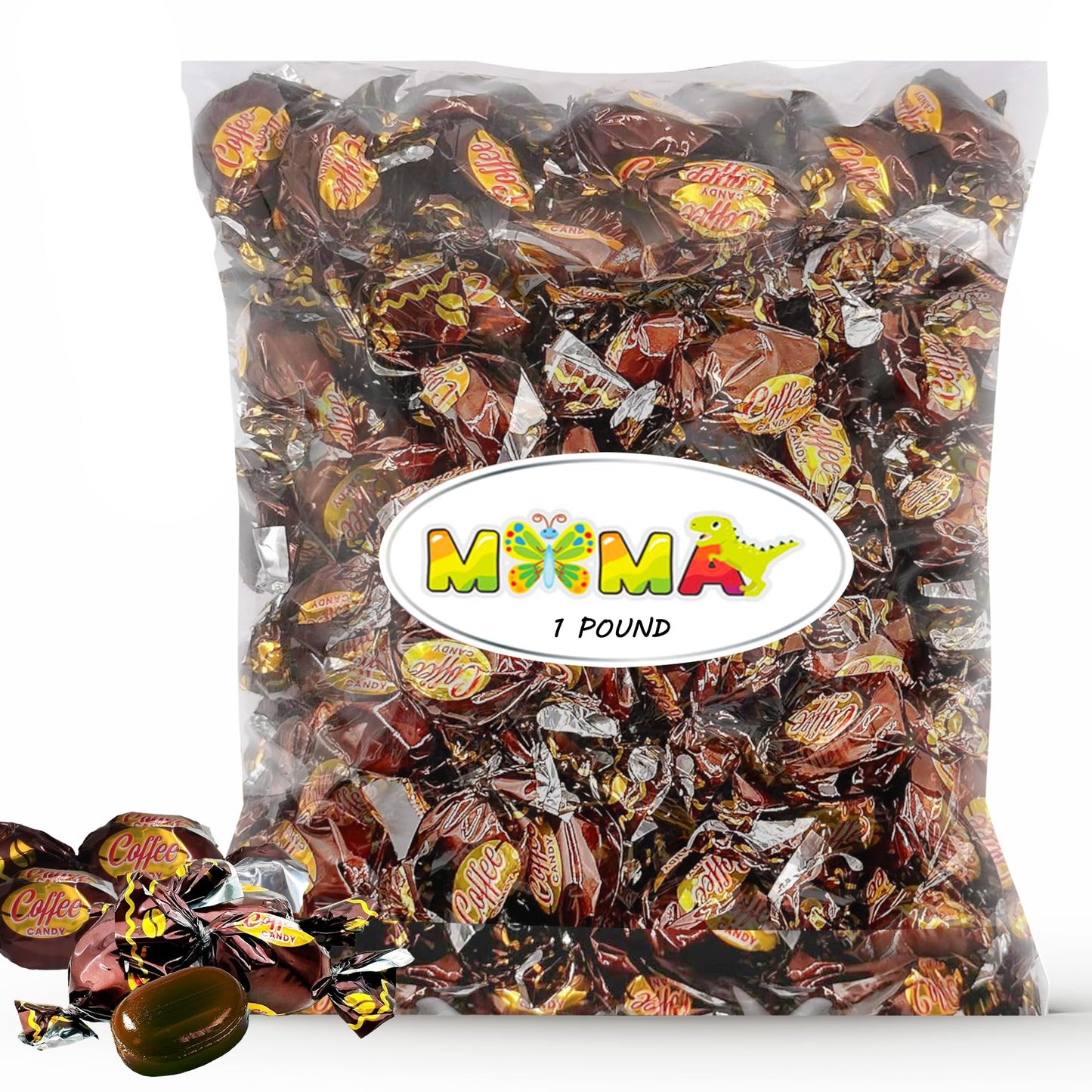 Easter Coffee Candy - 1 Pound Bulk Bag Coffee Candy Individually Wrapped - Coffee Hard Candy with Rich Coffee-Flavored Hard Candies with Hard Coffee Filling