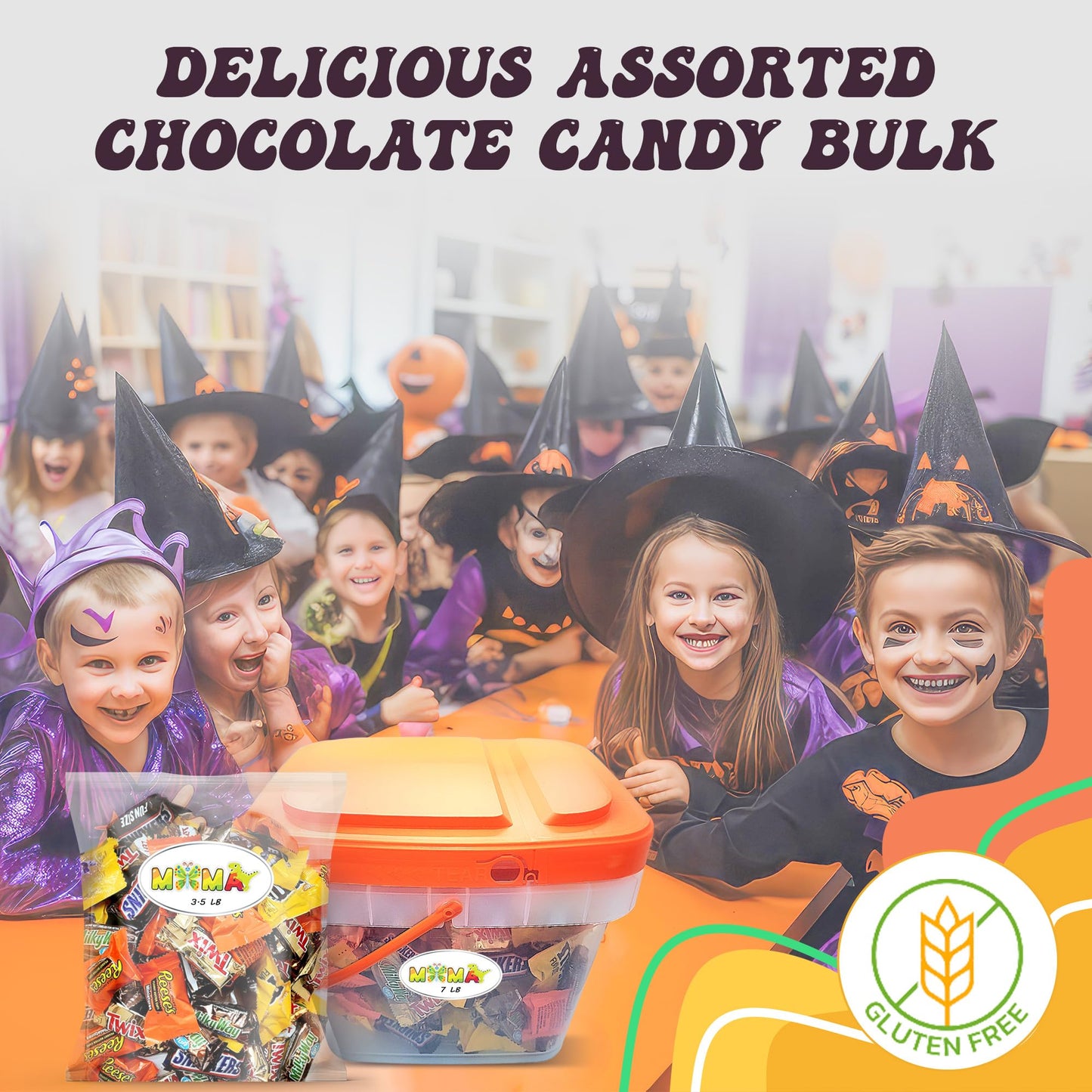 Assorted Easter Chocolate Candy Mix Reclosable Bags - Ideal for Any Occasion Mini Chocolate Bars - Individually Wrapped Treats for Party Favors, Dessert Tables & More - 3.5Lbs