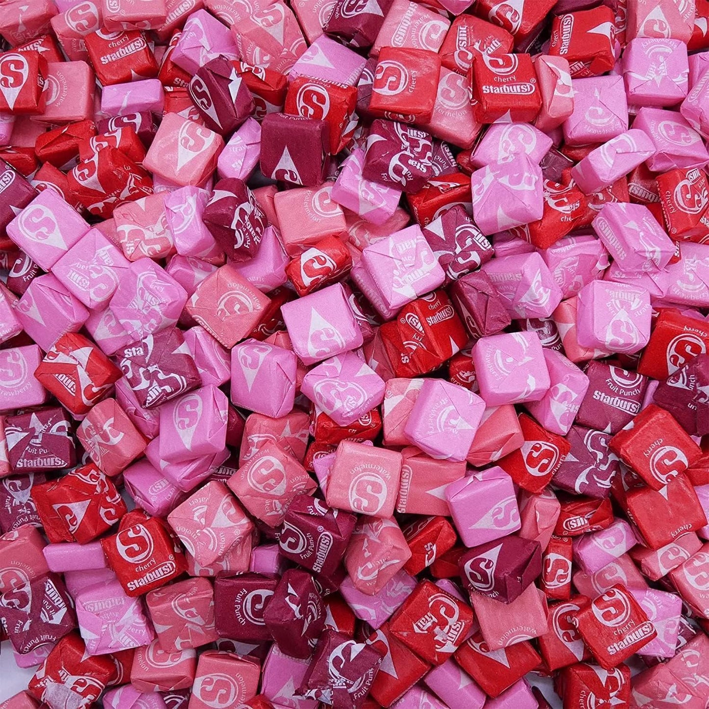 Chewy Fruit Candy - Individually Wrapped 1.5LB Assorted Fruit Flavors Made with Real Juice - Gluten-Free Treat for Valentine’s Day, Easter, Snacking & Sharing, Candy Bowls, Parties & More (FaveReds)