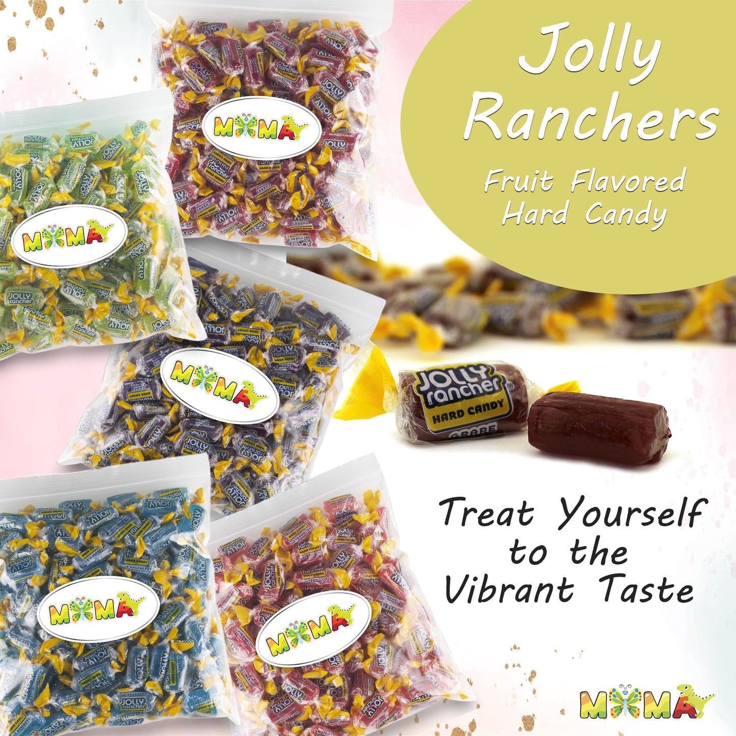 J0lly Ranchrs Hard Candy Grape - 3 lb Fruit Flavored Made with Real Juice Easter Candy - Gluten Free Hard Treats Individually Wrapped Bag