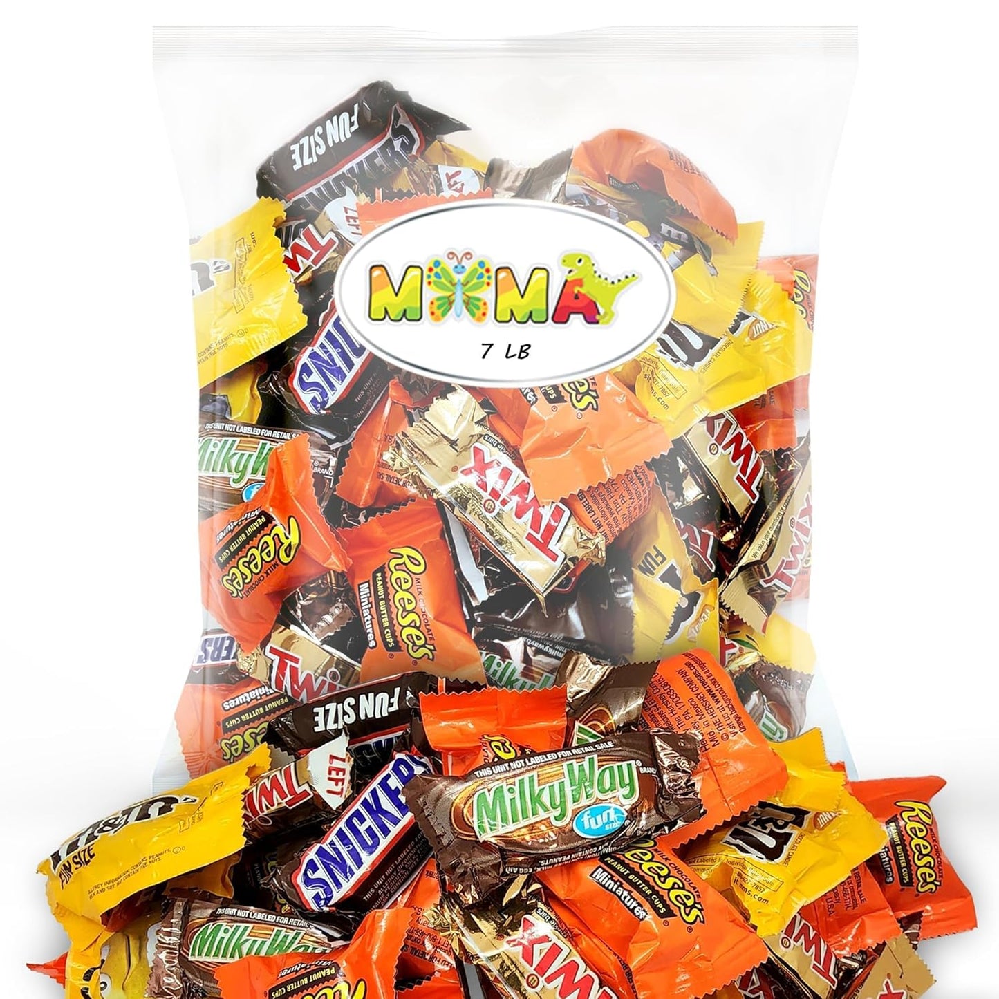 Assorted Halloween Chocolate Candy Mix Reclosable Bag - Ideal for Any Occasion Mini Chocolate Bars - Individually Wrapped Chocolate for Party Favors, Dessert Tables & More - 7Lbs