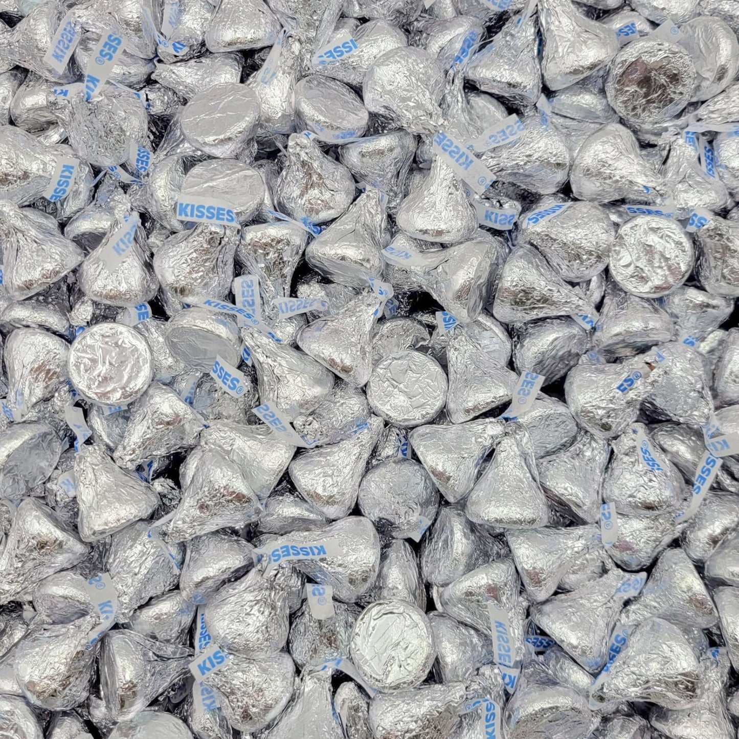Kisess Silver Foiled Classic Milk Chocolate - 1.5 lb Individually Wrapped Bulk Candy for Snacking & Sharing - Chocolate Treats for Valentine, Birthdays & Easter